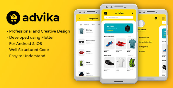 Advika - Flutter Ecommerce App UI Template