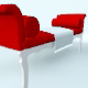 Red Chaise Bench - 3DOcean Item for Sale