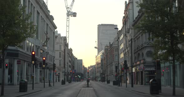 London Oxford Street empty abandoned and deserted during London coronavirus lockdown pandemic with s