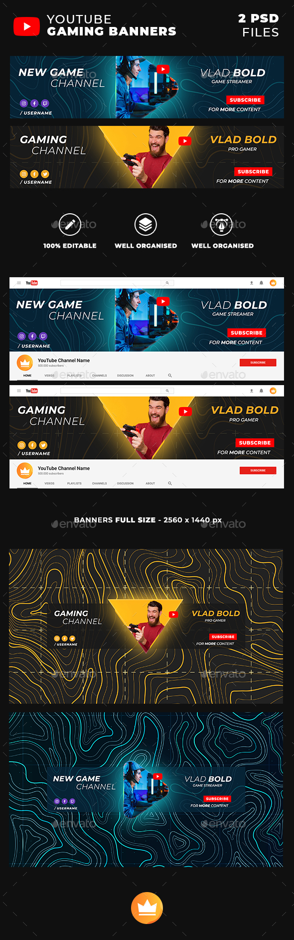 Youtube Banner Gaming Graphics Designs Templates