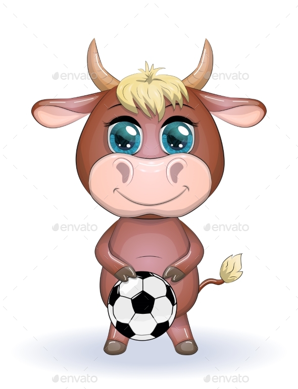 Bull with a Soccer Ball