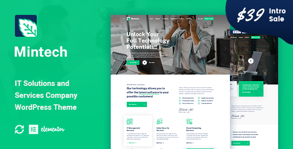 Mintech – IT Solutions & Services WordPress Theme Preview