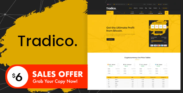 Tradico – Bitcoin Crypto Currency HTML Template