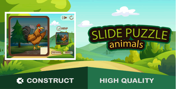 Animals Slide Puzzle - HTML5 Game (capx)