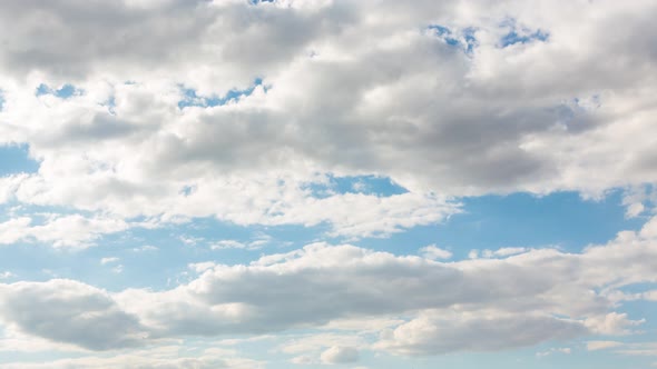 Beautiful Clouds In The Blue Sky, Time Lapse, 4k