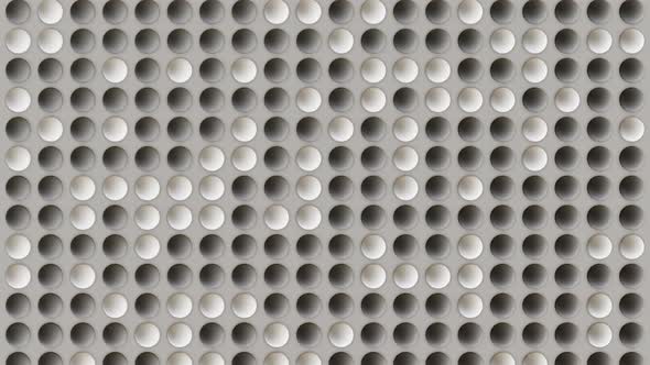 Technology Background with White and Black Spheres on Bright Grid Bacgkround