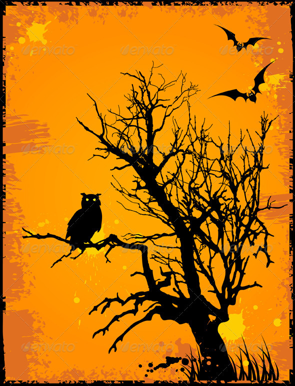 Halloween Background  with Owl
