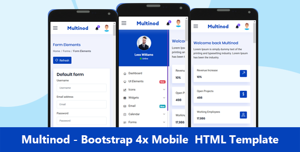 Multinod | Bootstrap 4x Mobile HTML template