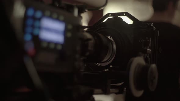 Professional Camera on a Film Set Closeup