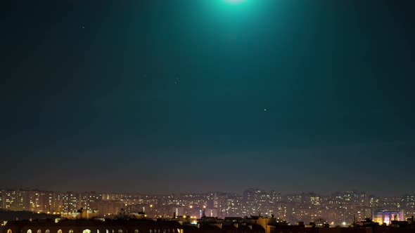 Moon Over City, Time Lapse