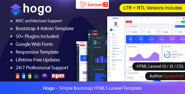 Hogo – Laravel Admin Template