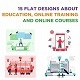 Pack of Education, Online Training Courses Flat Design Style - GraphicRiver Item for Sale