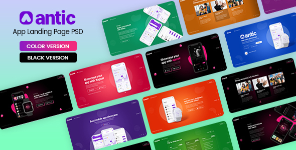 antic - App Landing Page PSD