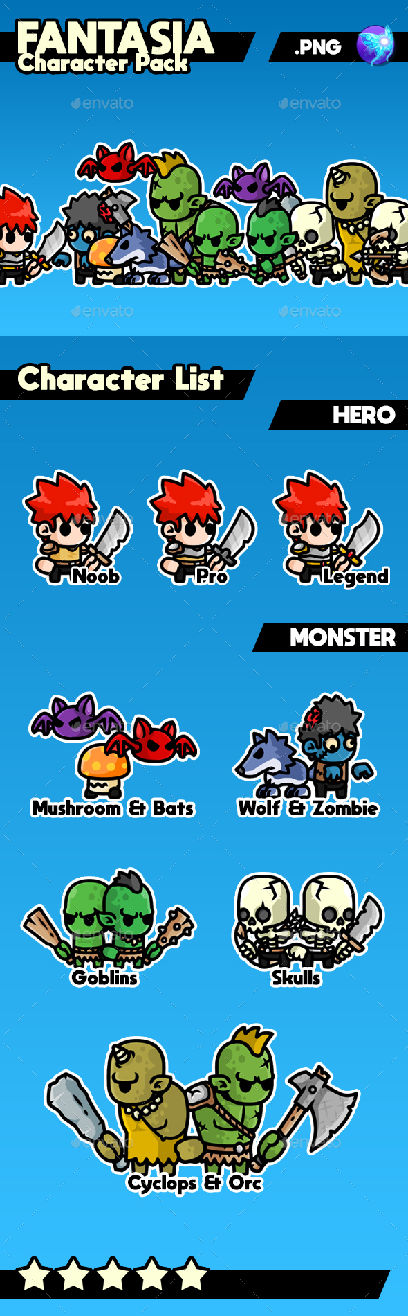Fantasia Character Pack - Game Sprites