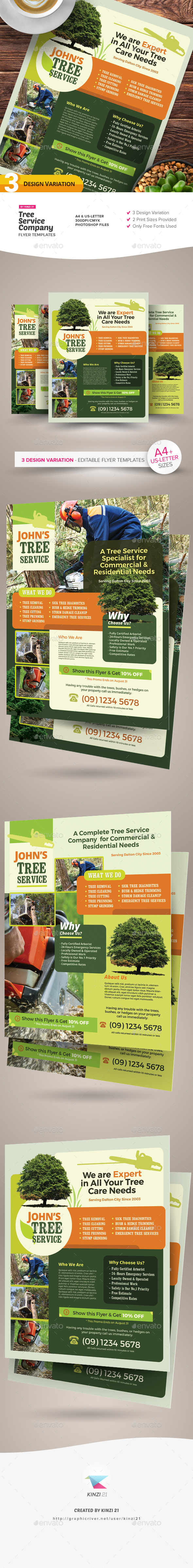 Tree Service Company Flyer Templates