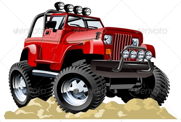 Vector Cartoon Jeep