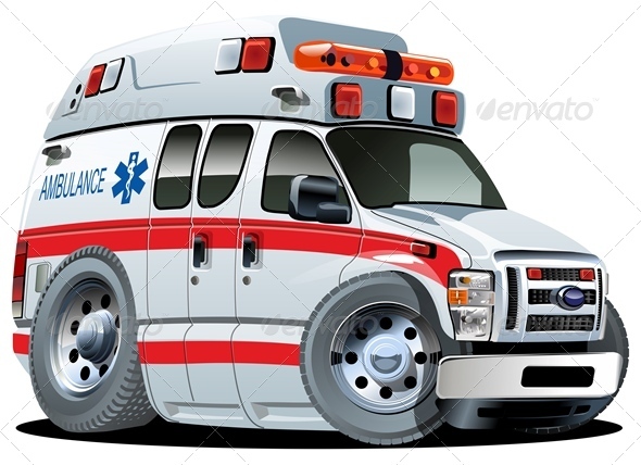 Vector Cartoon Ambulance