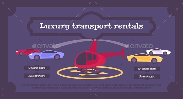 Luxury Transport Rental Flat Poster
