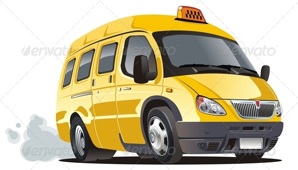 Vector Cartoon Taxi Bus