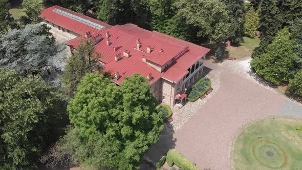 Aerial view of Chavchavadze House Museum in Tsinandali