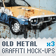 Metal Surface - 3 Graffiti Street Art Mockups - GraphicRiver Item for Sale