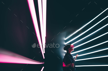 ing fun. Wearable virtual augmented reality digital innovation technology concept