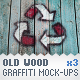 Old Wood - 3 Graffiti Street Art Mockups - GraphicRiver Item for Sale
