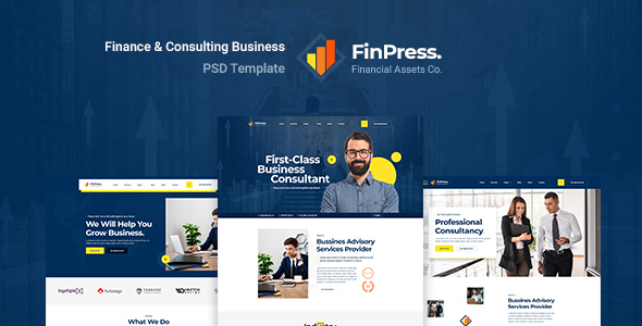 Finpress | Consulting Business PSD Template