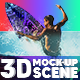 HD Display & Surfboard Mock-Up Scene with Video Enabled Screen - GraphicRiver Item for Sale