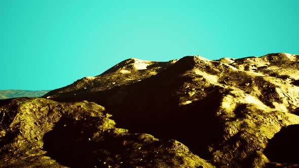 Winter Mountain Landscape at Sunset