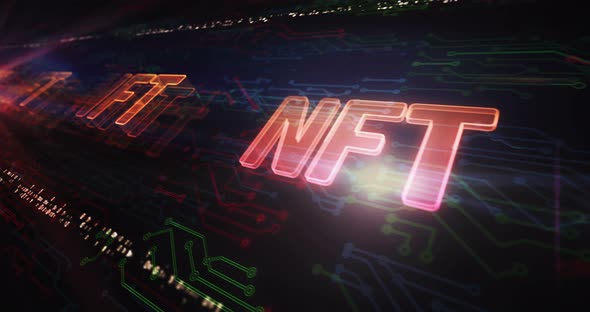 NFT Non-Fungible Token symbol cyber loop concept