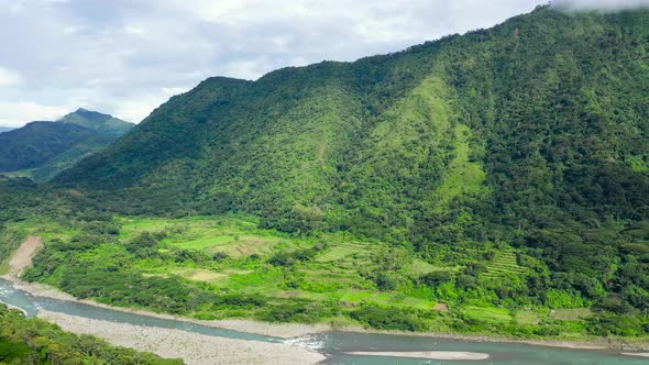 Mountain Landscape on the Island of Luzon. Mountains Covered By Rainforest, Aerial View.