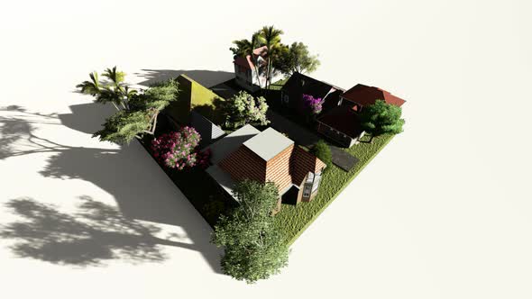 Isometric housing in the countryside