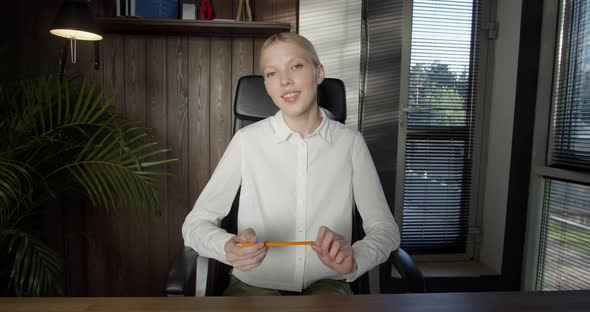 Young Woman Has Online Business Conference Call
