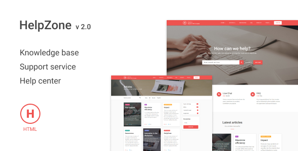 HelpZone – Knowledge Base / Support HTML Template