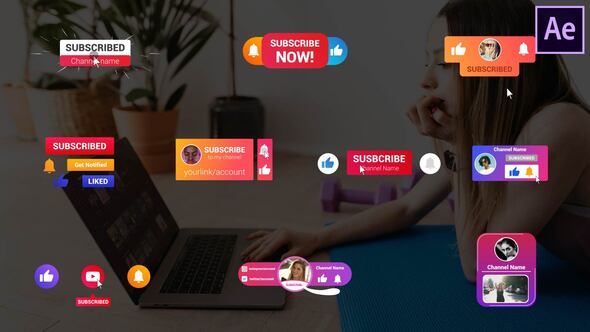 Colorful Subscribes Pack | After Effects alt