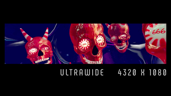 4K wide candy skulls visuals