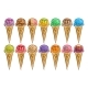 Vector Set of Ice Creams Cones - GraphicRiver Item for Sale