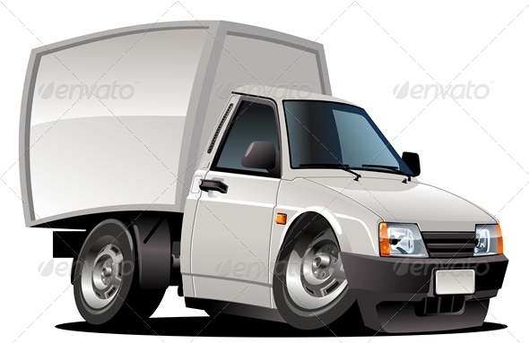 Cartoon Delivery Cargo Van