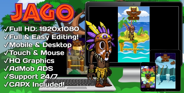 Jago - HTML5 Game + Mobile Version! (Construct 3 | Construct 2 | Capx)