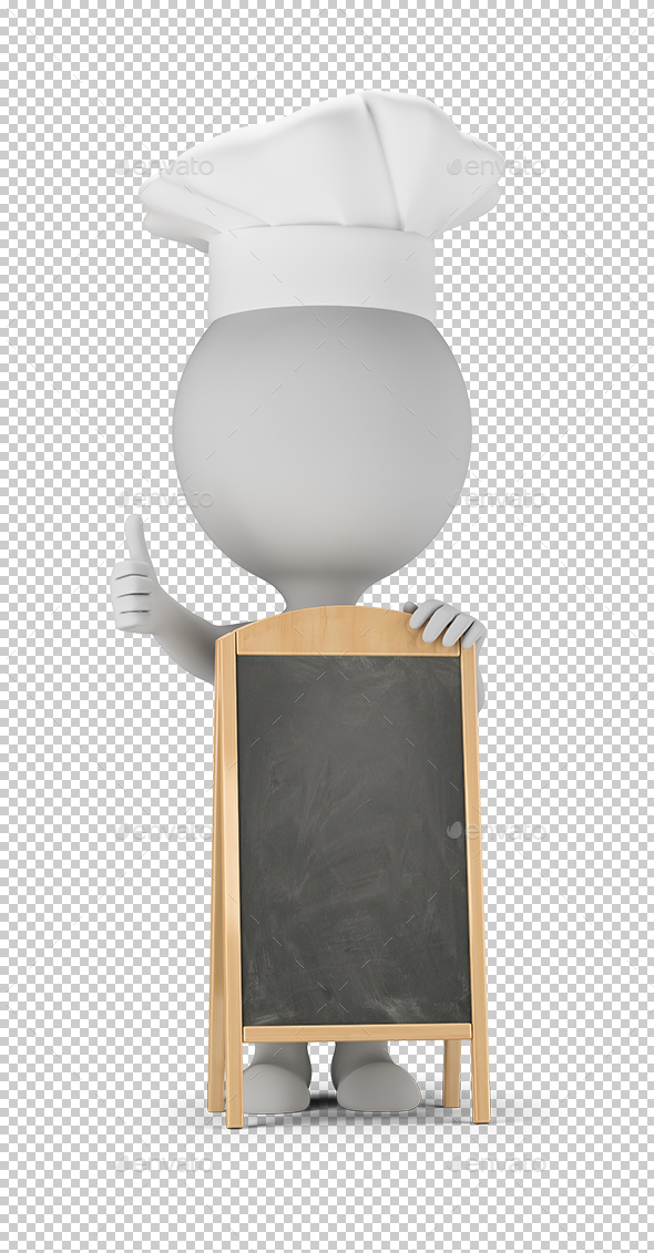3D Small People - Cook and Menu Board
