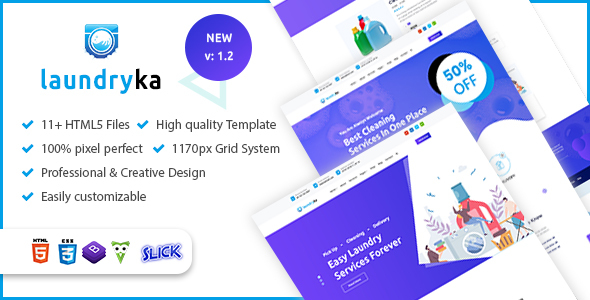 Laundryka - Dry Cleaning Services HTML5 Template