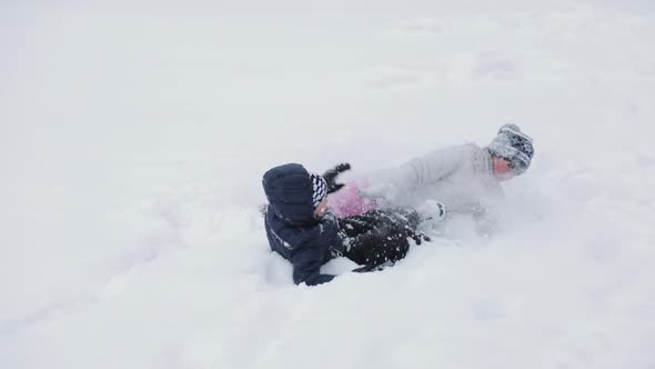 Kids Having Fun with Snow