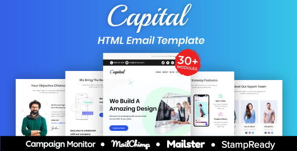 Capital - Multipurpose Responsive Email Template 30+ Modules Mailchimp