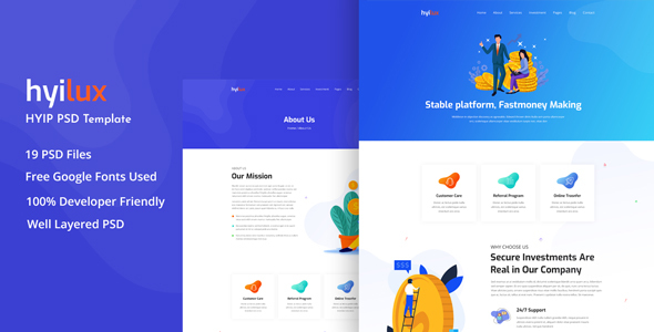 hyilux  - Investment Business PSD Template