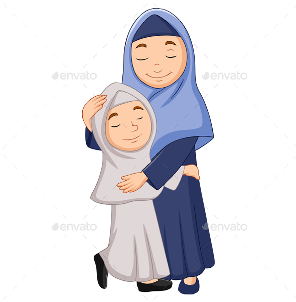 Vector High Quality Animation of a Child Who Loves Mother
