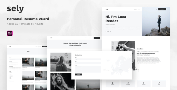 Sely - Personal Resume vCard Adobe XD Template