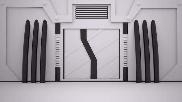 3D Sci-Fi Door Open