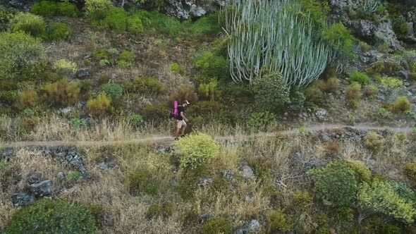 Explorer Walking Hike In The Mountains