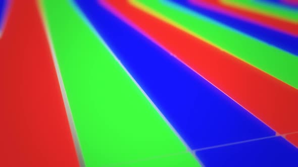 Animation of how RGB screen works. Closeup followed by zoom out to full view. HD